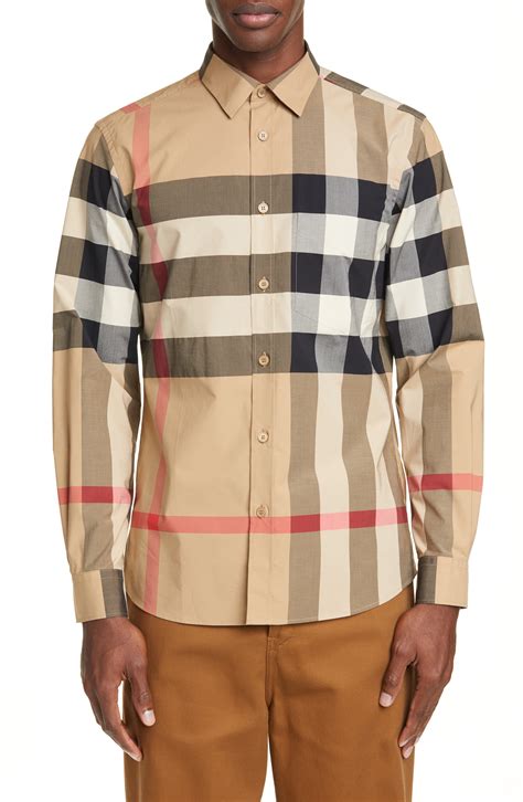 fake burberry button up|burberry check button up shirt.